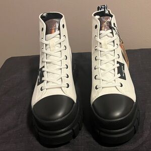 Palladium Black and White Ankle Booties